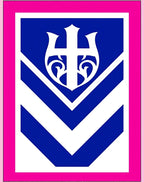Bold Blue White Crest Chevron Rug
