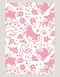 Pink Blobs And Flowers Scattered Rug