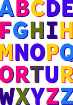 Alphabetical Array Bold Bright Colors Rug