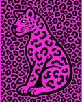 Hot Pink Leopard Spot Silhouette Rug