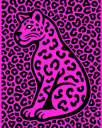 Hot Pink Leopard Spot Silhouette Rug