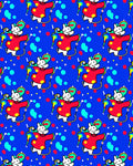 Playful Red Mouse Colorful Confetti Blue Rug