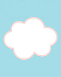 White Cloud With Pink Outline Rug