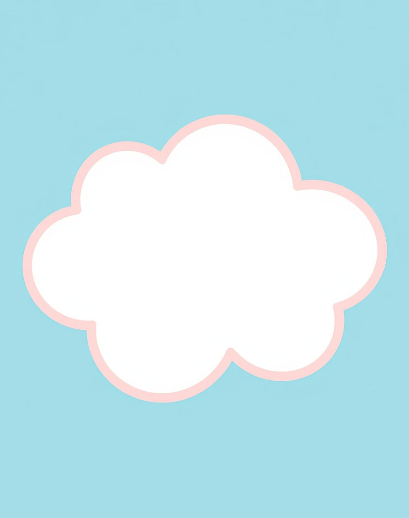 White Cloud With Pink Outline Rug