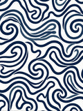 Navy Swirl Abstract Line Rug