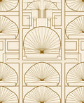 Cream Art Deco Fan Panels Rug