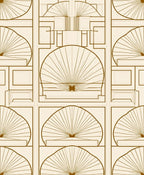 Cream Art Deco Fan Panels Rug