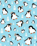 Whimsical Penguin Ice Pattern Rug