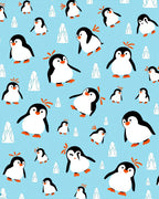 Whimsical Penguin Ice Pattern Rug