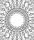 Bold Black Sunburst Geometric Mandala Rug
