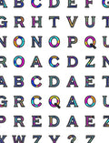 Vibrant Alphabet Gradient Block Rug