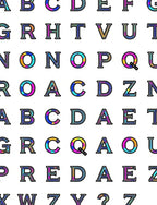 Vibrant Alphabet Gradient Block Rug