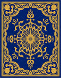 Opulent Blue Golden Bloom Mandala Rug