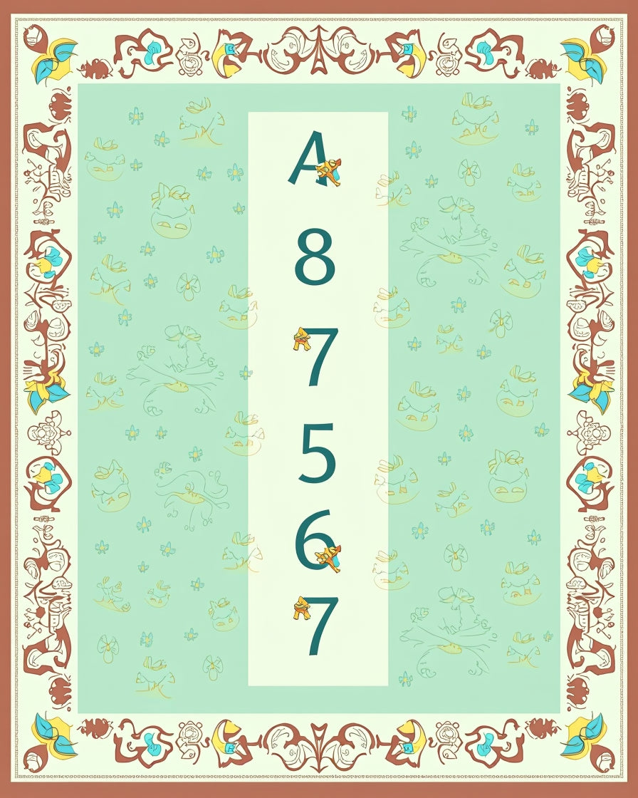 Whimsical Birds Animals Alphabet Numbers Mint Rug