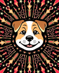 Vibrant Dog Starburst Radiant Rug