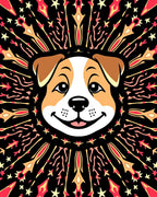 Vibrant Dog Starburst Radiant Rug