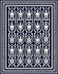 Nautical Navy White Interlocking Paisley Rug