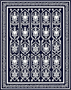 Nautical Navy White Interlocking Paisley Rug