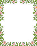 Blush Pink Floral Vine Border Rug