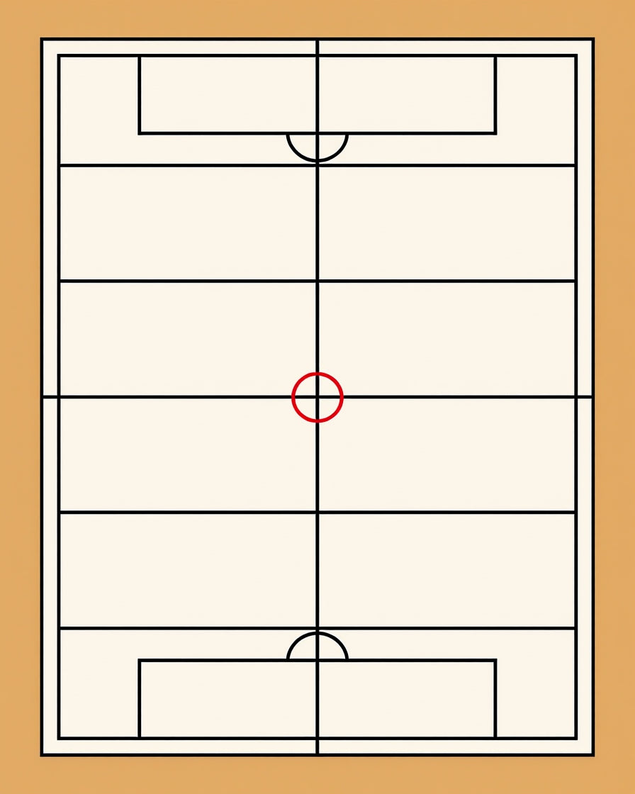 Minimalist Beige Court Grid Rug