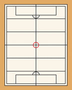 Minimalist Beige Court Grid Rug