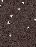 Dark Brown Swirling White Figures Rug