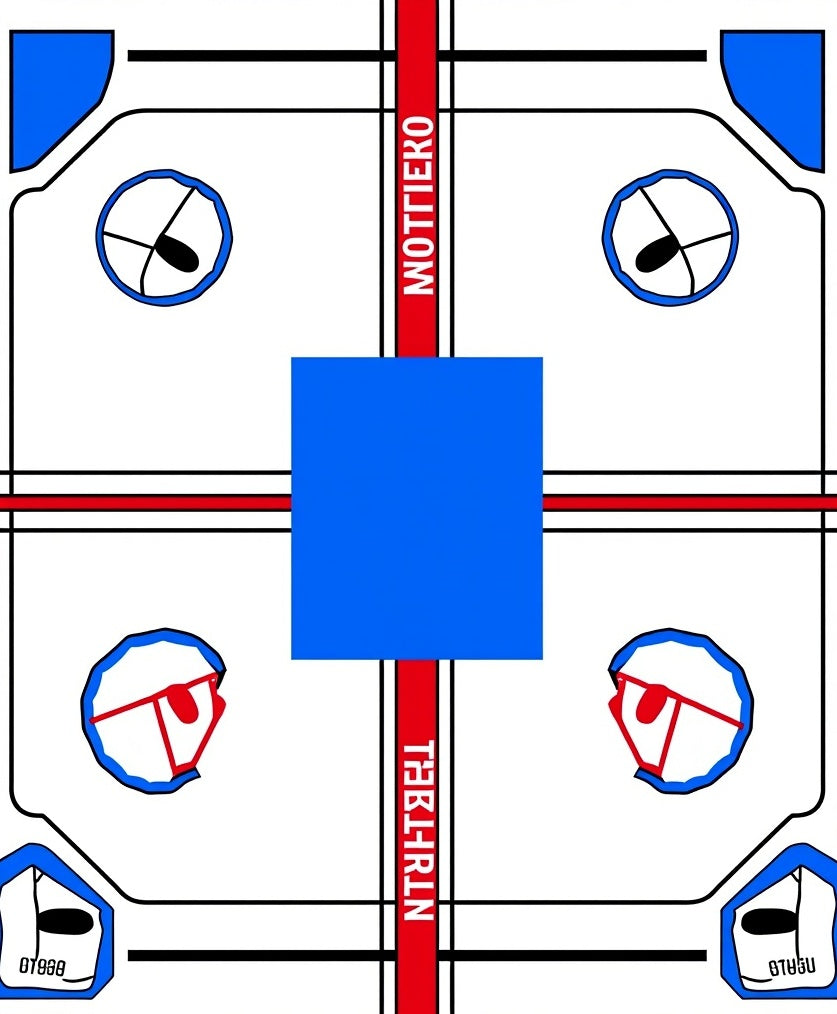 Red White Blue Geometric Abstract Layout Rug