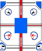 Red White Blue Geometric Abstract Layout Rug