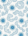 Azure Blossom Cloud Swirls Rug