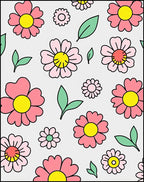 Retro Pink Daisy Floral Garden Rug