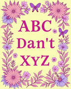 Pink Floral Butterfly Alphabet Border Rug