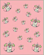 Pink Pastel Flying Character Whimsy Scatter Rug
