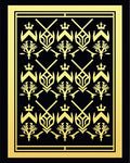Regal Black Gold Heraldic Ornament Rug