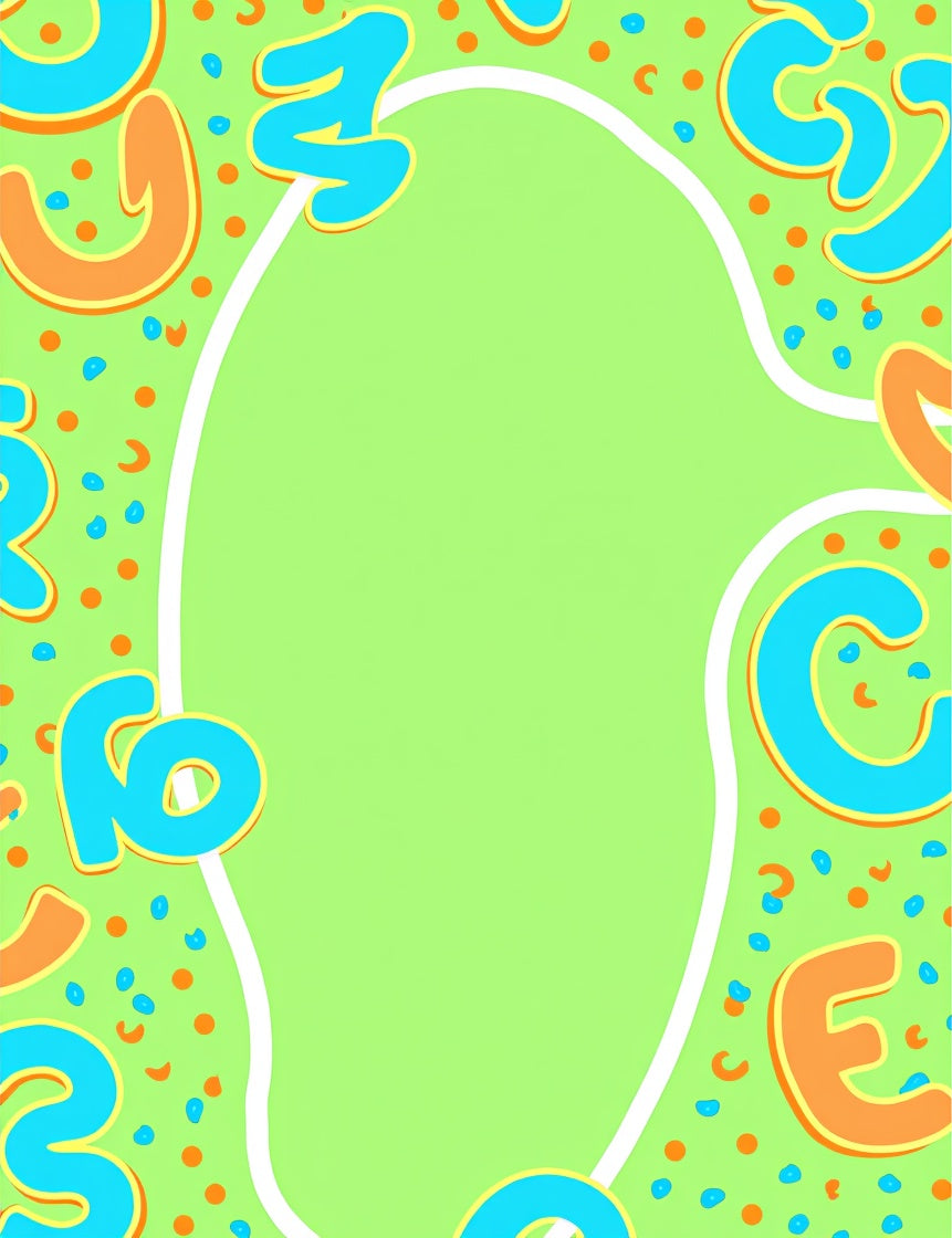 Lime Green Playful Alphabet Confetti Rug