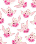 Pink Playful Creature Heart Bloom Repeating Pattern Rug