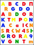 Bold Alphabet Collage Primary Colors Rug
