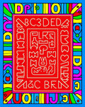 Vibrant Alphabet Border Pop Art Rug