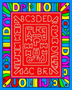 Vibrant Alphabet Border Pop Art Rug