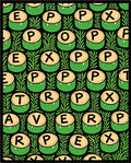 Green Monster Tubs Black Foliage Rug