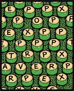 Green Monster Tubs Black Foliage Rug