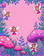 Whimsical Fairy Mushroom Garden Patch Rug