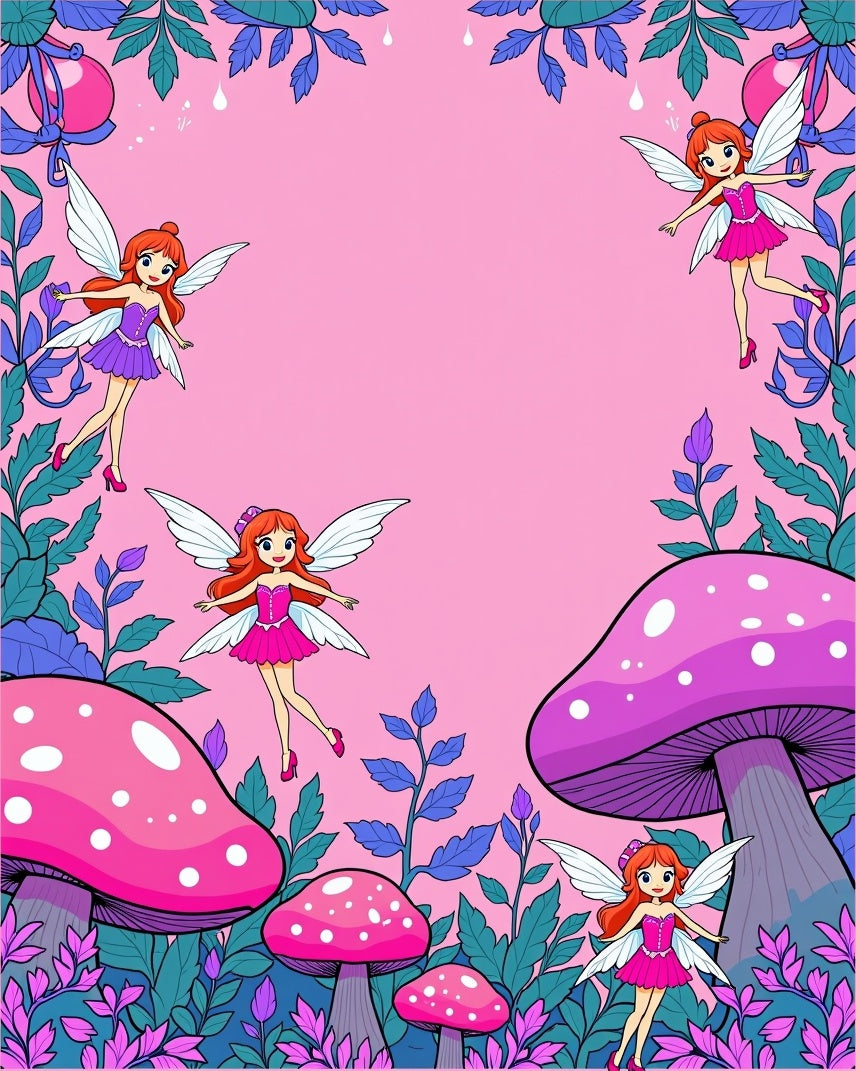 Whimsical Fairy Mushroom Garden Patch Rug
