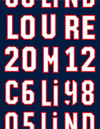 Bold Navy White Letter Number Rug
