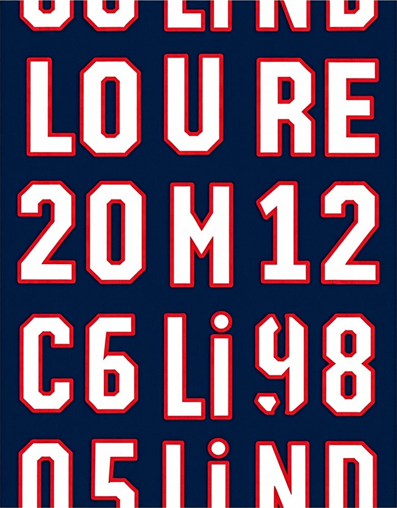 Bold Navy White Letter Number Rug