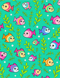 Aqua Fish Plants Cute Cartoon Rug