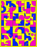 Abstract Geometric Shapes Primary Colors Rug