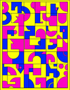 Abstract Geometric Shapes Primary Colors Rug