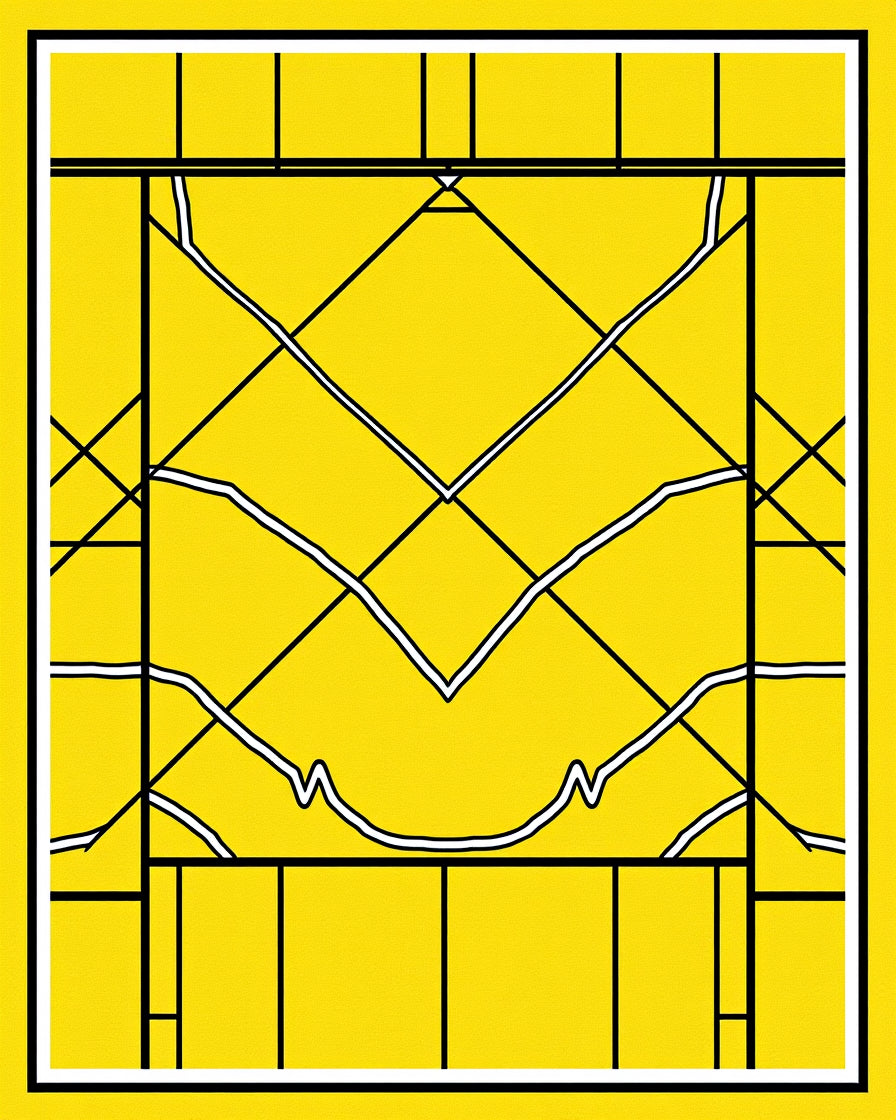 Bold Yellow Geometric Abstract Graphic Rug