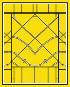 Bold Yellow Geometric Abstract Graphic Rug