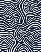 Navy Ivory Organic Swirl Rug